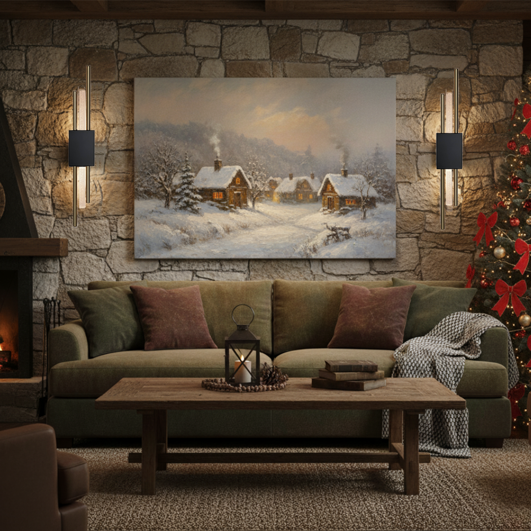 Applique Aura Noir & Or — Applique Murale Sans Fil LED