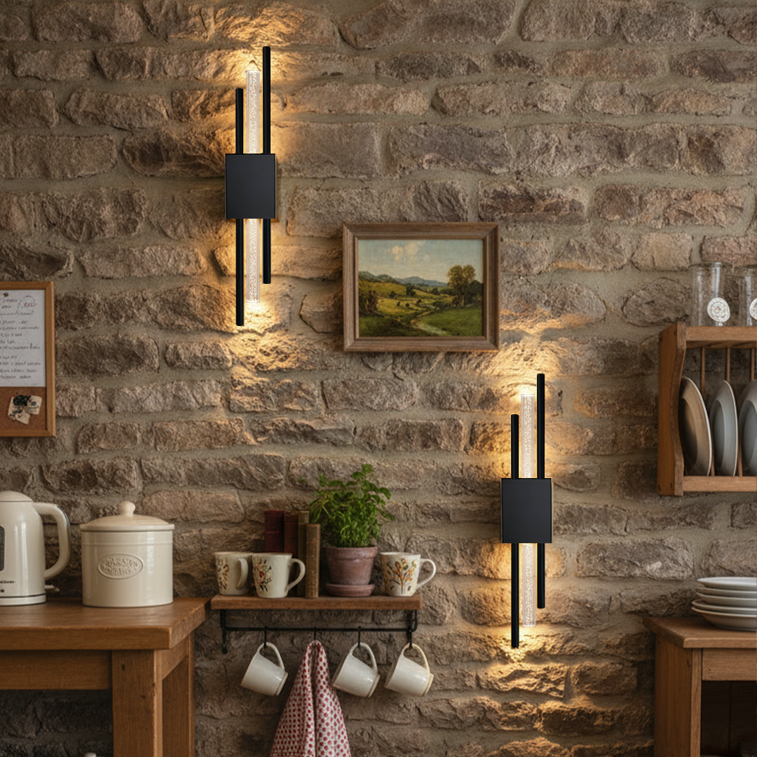 Applique Aura Noir — Applique Murale Sans Fil LED