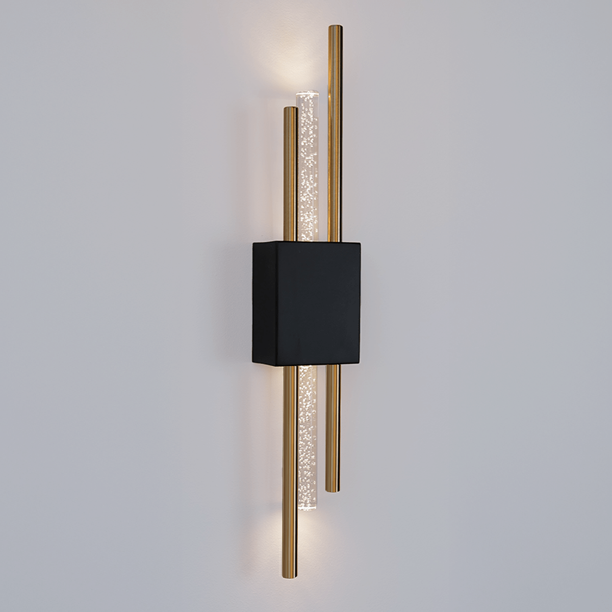 Applique Aura Noir & Or — Applique Murale Sans Fil LED