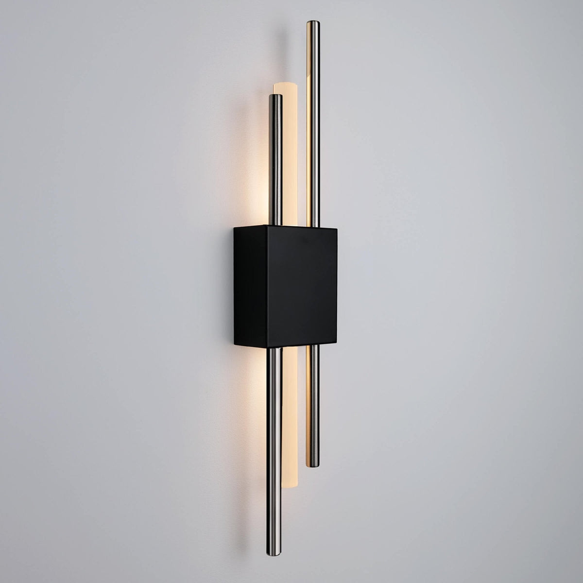 Applique Aura Noir & Argent — Applique Murale Sans Fil LED